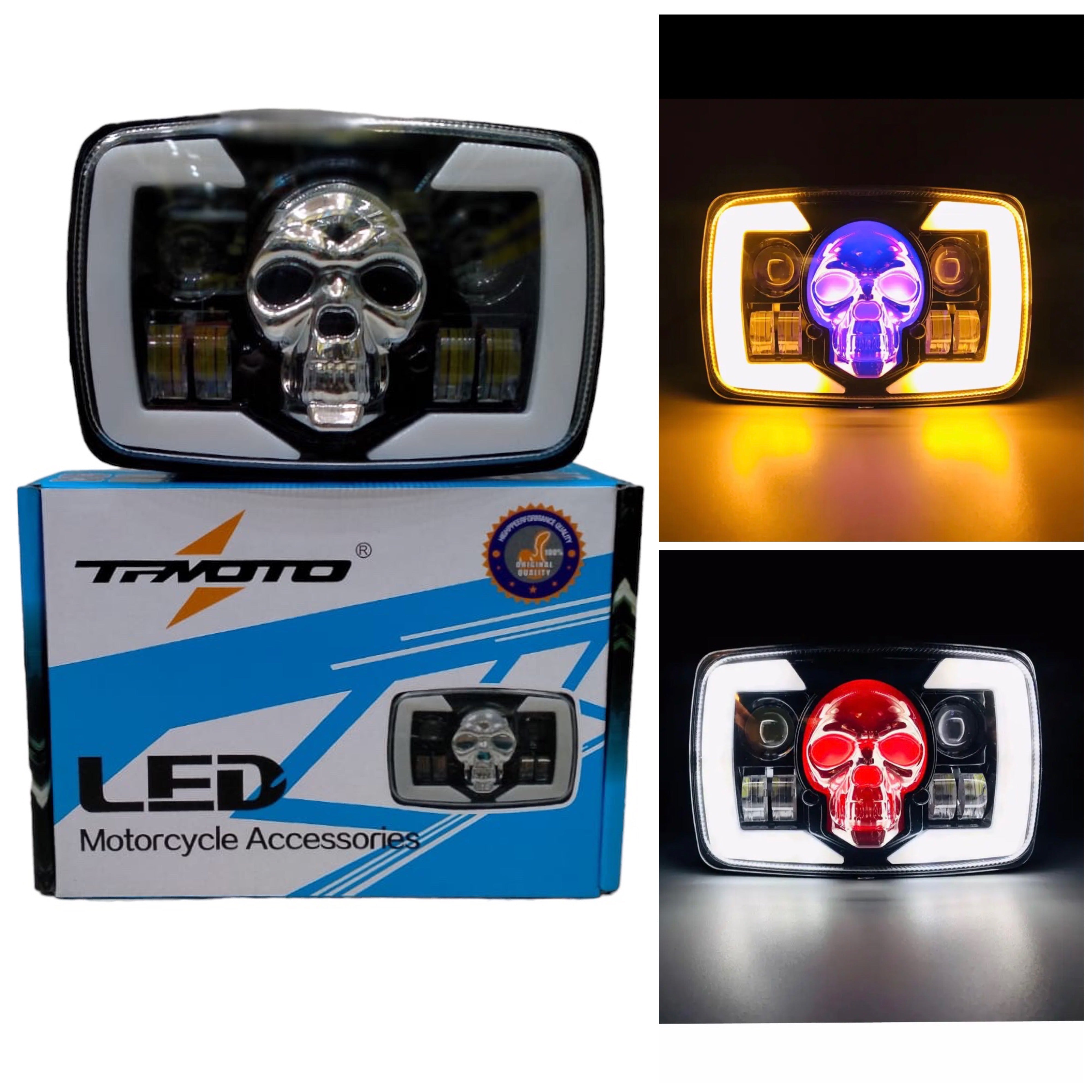 Bike LED Skull Light – Heavy-Duty Metal Shell with On/Off Switch