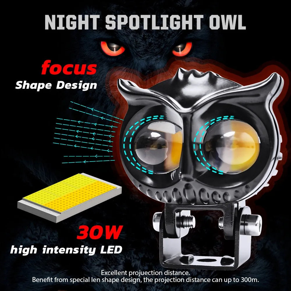 Owl-Shaped LED Bike Lights – Durable Metal Body, Front & Rear Safety Lights for Night Riding