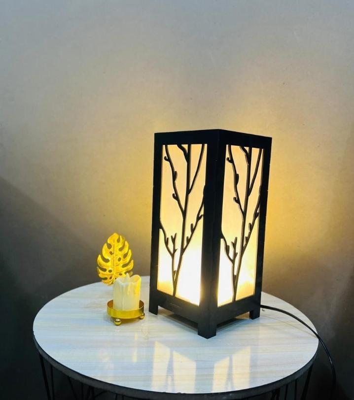 Branch Motif Design Wooden Table & Floor Lamp